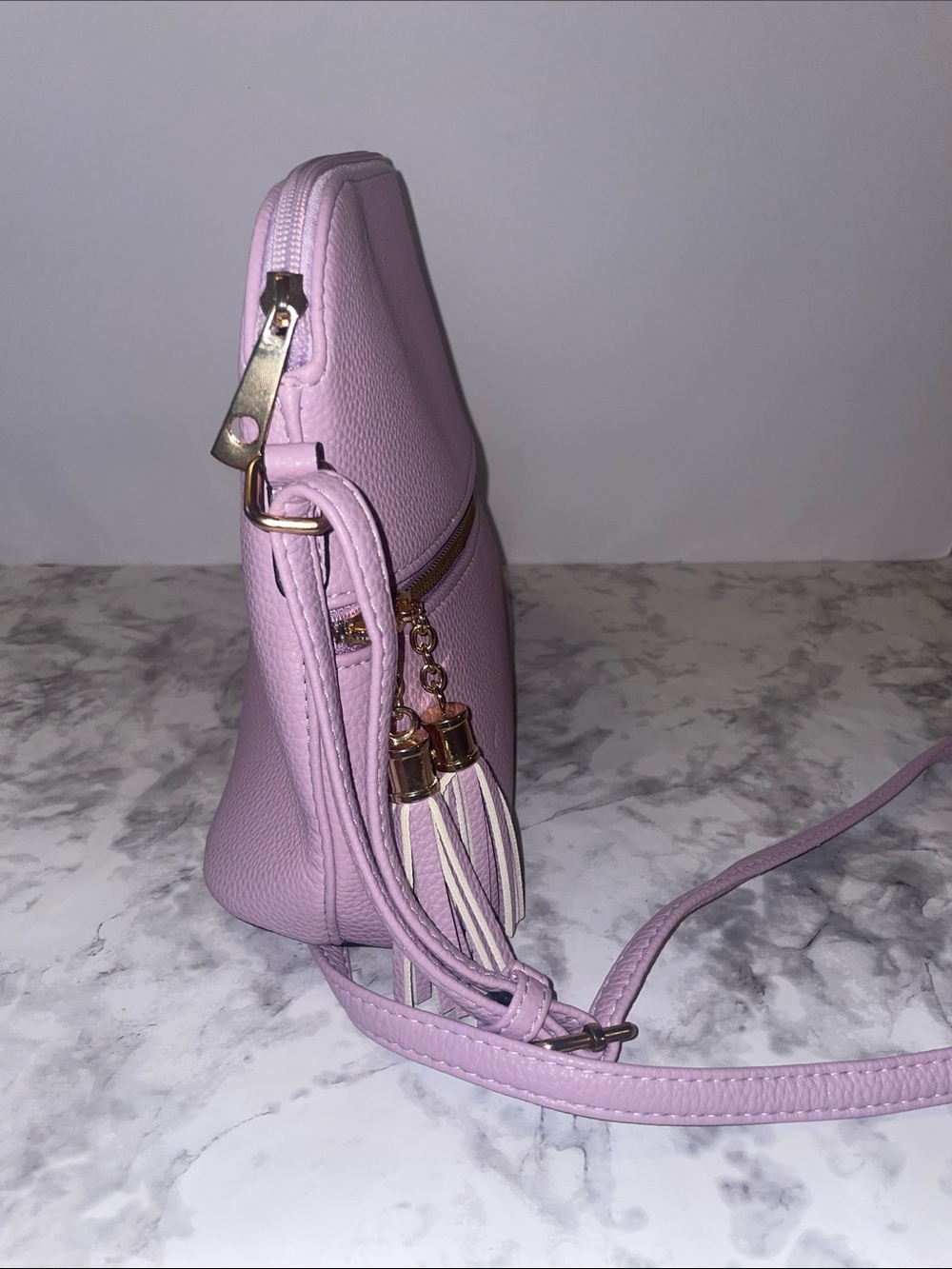 Classic Crossbody Shoulder Bag - Lilac - Picture 4 of 7